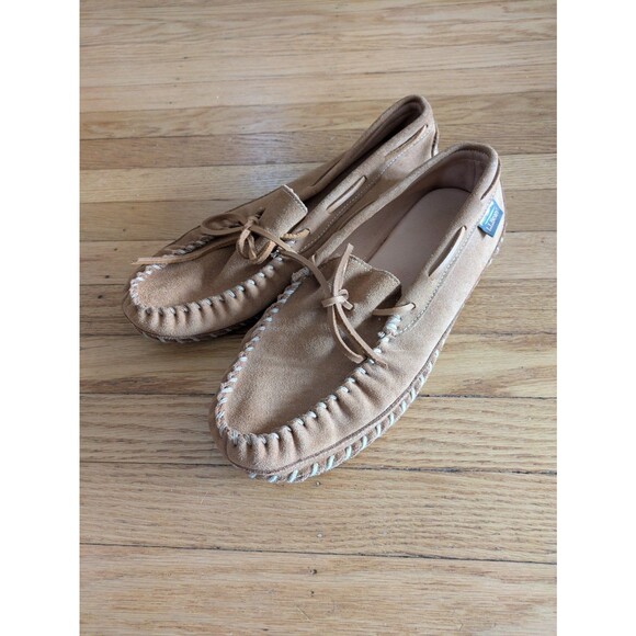 LL Bean Wicked Good Slippers Slip On Leather Moccasin Brown Shoes Men's Size 11M - Picture 1 of 8